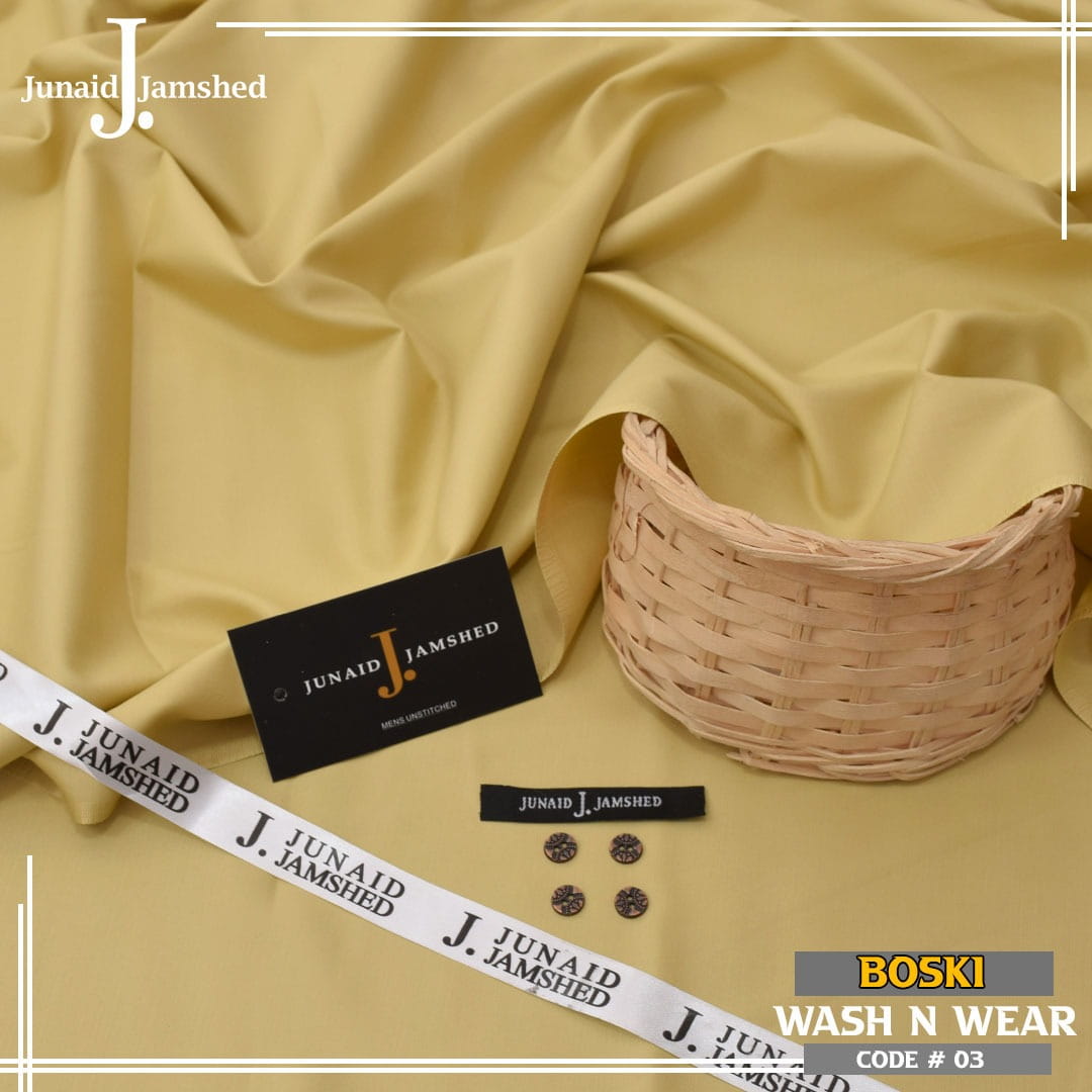 Premium Boski Wash & Wear Unstitched Suit – 4 Meter Summer Fabric for Men | Soft Finish | 14 Colors Available